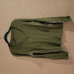 Seranade Casuals Plus Women's Green V-Neck Long Sleeved Sweater